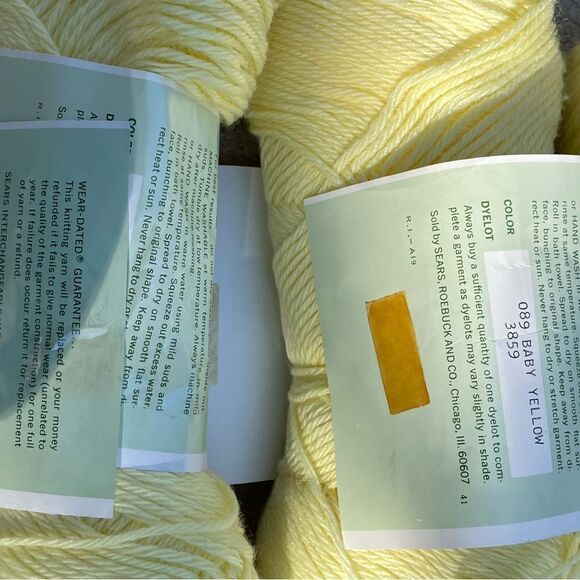 Vintage Sears Yarn Lot Baby Yellow - Picture 3 of 7